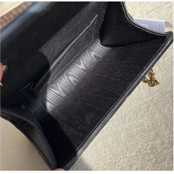 KURT GEIGER NWT BLACK MOTHER OF PEARL  glitter Party clutch on chain black - Picture 10 of 15